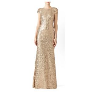 Badgley Mischka Night At The Oscar’s Good Sequin Gown 10